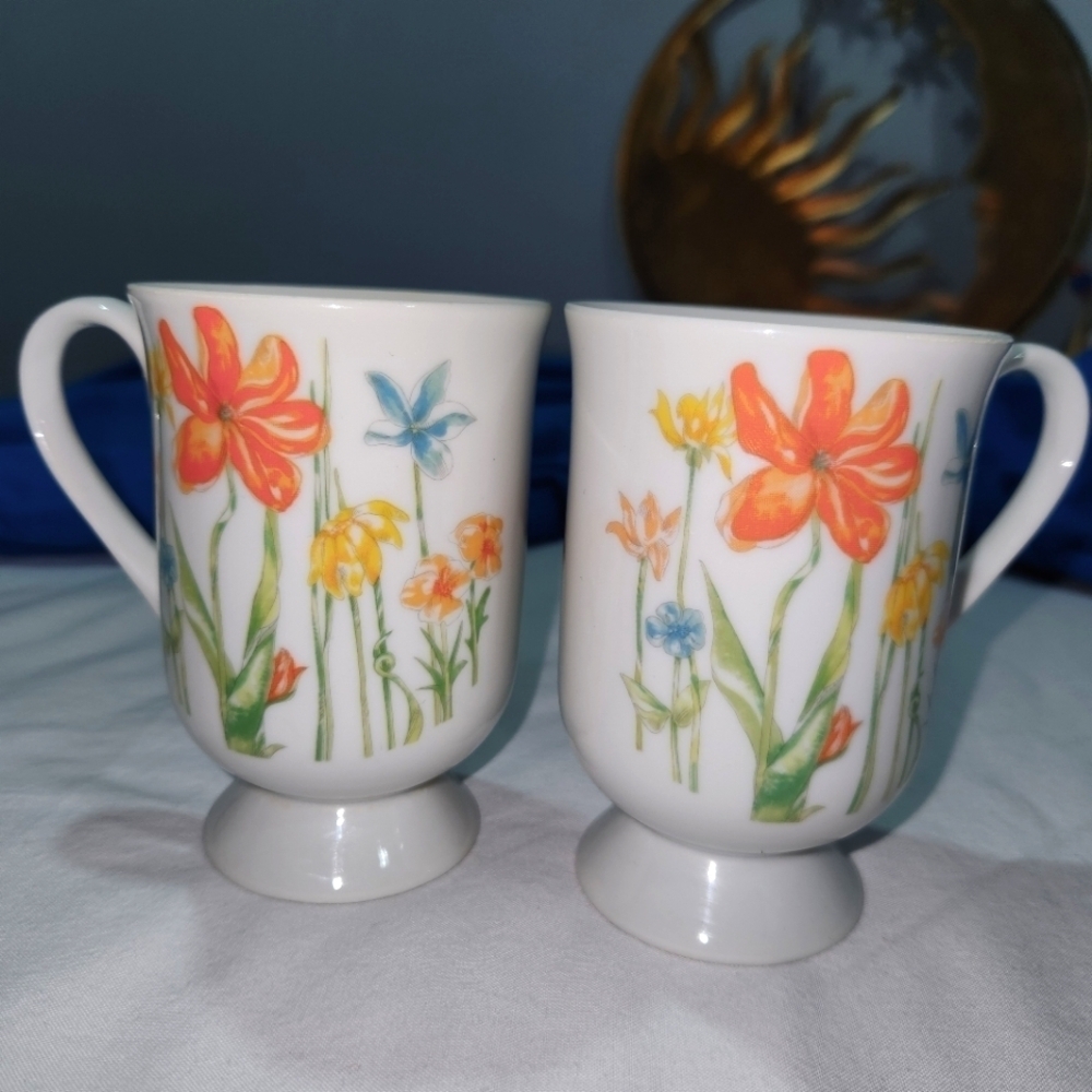 Tivoli Tuscany Mugs Fine China Made in Japan Wildflowers Floral Coffee Tea or Me - Picture 15 of 17